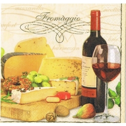 Serwetka do decoupage -416- wino, sery, winogrona, napisy